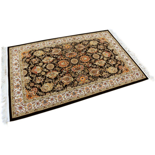 Navy & Cream Abrisham Traditional Carpet - Image 4