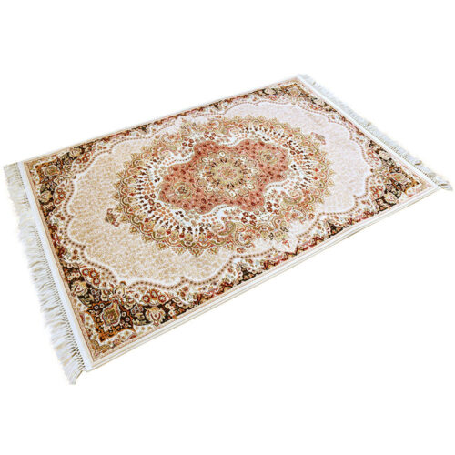 Cream & Cream Abrisham Traditional Carpet - Image 4
