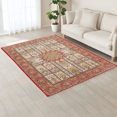 Cream & Red Traditional Carpet