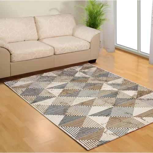 Beige & Blue Moscow Modern Carpet