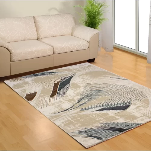 Beige & Blue Modern Carpet
